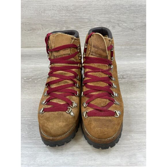 Dexter Women's Bootie Biker Combat Hiking Vintage Heel Boot Suede 7M Brown Shoes - Picture 2 of 11